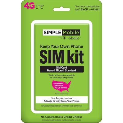 Simple Mobile Keep Your Own Phone 3-in-1 Prepaid SIM Kit