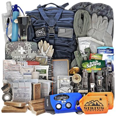 Sirius: Pre-Packed Bug Out Bag – 72 Hour Kit for 2 People – Bugout Backpack Survival Kit – Premium 50L Go Bag Tactical Backpack – Essential Bug Out Gear – Upgraded Survival…