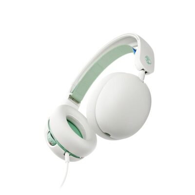 Skullcandy Grom Over-Ear Wired Headphones for Kids, Volume-Limiting, Share Audio Port, Microphone, Work with Bluetooth Devices and Computers – Bone Seafoam