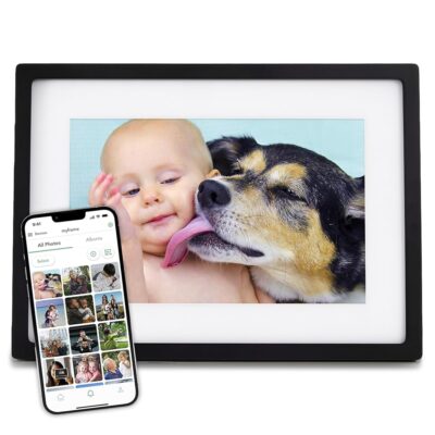 Skylight Digital Picture Frame – WiFi Enabled with Load from Phone Capability, Touch Screen Digital Photo Frame Display – Customizable Gift for Friends and Family – 10 Inch Black