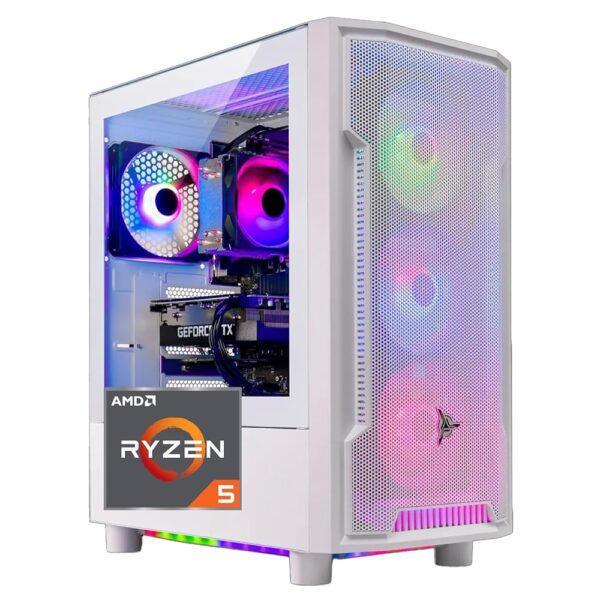 Skytech Archangel Gaming PC Desktop, Ryzen 5 5500 3.6 GHz (4.2GHz Turbo Boost), NVIDIA RTX 3050 (6GB) 6GB GDDR6, 1TB SSD, 16GB DDR4 RAM 3200, 650W Gold PSU, Wi-Fi, Win 11 Home