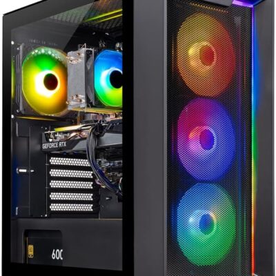 Skytech Gaming Nebula Gaming PC Desktop – AMD Ryzen 5 3600 3.6 GHz, NVIDIA GTX 1650, 500GB NVME SSD, 16GB DDR4 RAM 3200, 600W Gold PSU, 11AC Wi-Fi, Windows 11 Home 64-bit,Black