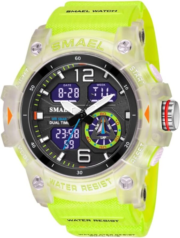 SMAEL Sports Dual Display Watch for Men Led Digital Quartz Waterproof Watches Men's Top Luxury Brand Clock Relogio Masculino