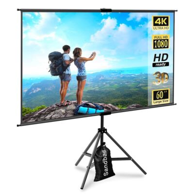 Small Portable Projector Screen Tripod Stand -lejiada Mobile Projection Screen, Lightweight Carry & Durable Easy Adjustablle for Schools Meeting Conference Indoor Outdoor Use,…