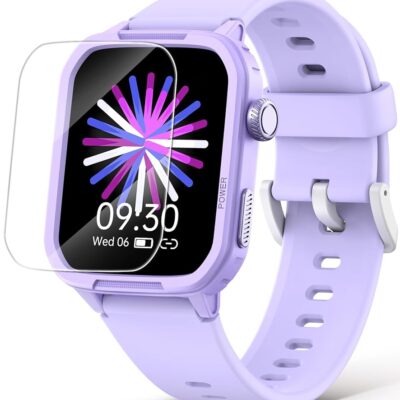 Smart Watch for Kids, Fitness Tracker Watch Boy Girl Teens with 19 Sport Modes, Pedometer, Sleep Monitor, Kids Watch Birthday Gifts Toy Gift for Girls Boys 6-16 (Purple)