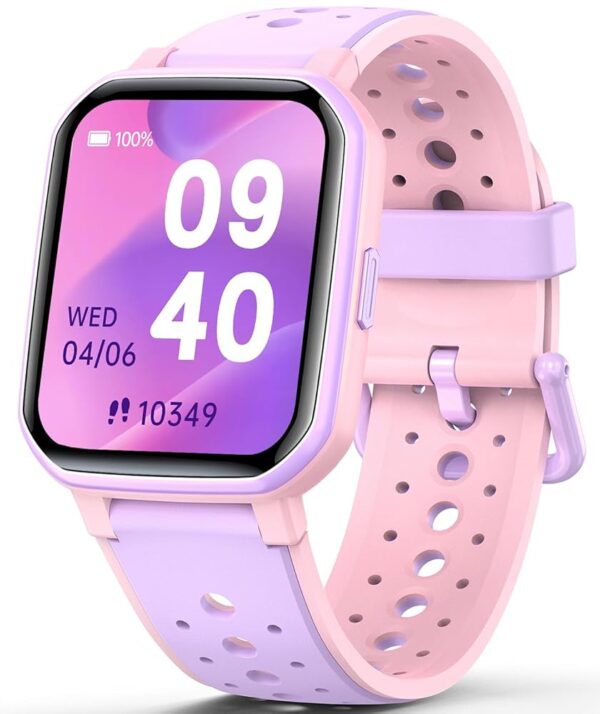 Smart Watch for Kids Teens, Games Fitness Tracker Boy Girls with 20 Sport Modes, Pedometer, Sleep Monitor, Kids Wrist Watch Birthday Gifts Toy Gift for Girls Boys 6-16 (Purple)