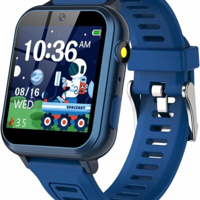 Smart Watch for Kids with 24 Puzzle Games HD Touch Screen Camera Music Player Pedometer Alarm Clock Calculator Flashlight 12/24 hr Gifts for 4-12 Year Old Boys Toys for Kids