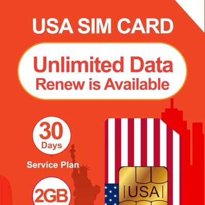 SnailMobile Prepaid USA SIM Card | 30 Days Unlimited Mobile Data,2GB/Month 4G-LTE Network,Works with iOS and Android