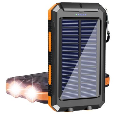 Solar Charger, 38800mAh Portable Solar Power Bank for All Cellphones, Waterproof Battery Pack, Outdoor External Backup Power Charger Dual USB 5V Outputs/LED Flashlights, Perfect…