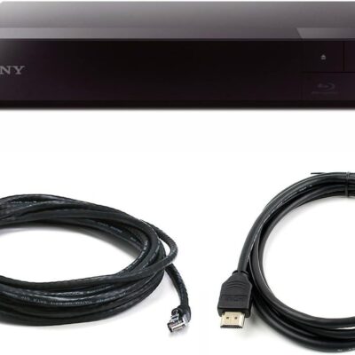 Sony BDP-S1700 Blu-Ray Disc Player Bundle with HDMI Cable, Ethernet Network Patch Cable (Black), Remote Control (RMT-B127P), AAA Batteries (2-Pack), Manual and Customer…