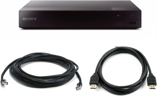 Sony BDP-S1700 Blu-Ray Disc Player Bundle with HDMI Cable, Ethernet Network Patch Cable (Black), Remote Control (RMT-B127P), AAA Batteries (2-Pack), Manual and Customer...