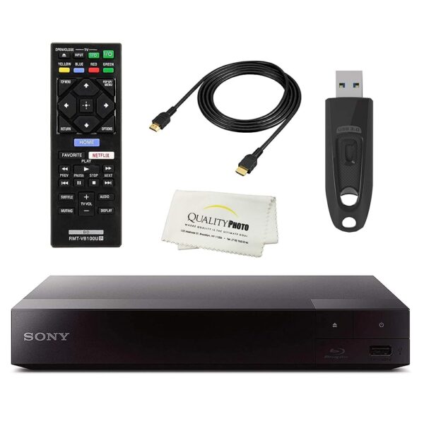 Sony BDP6700 4K Upscaling Blu-ray DVD Player Built in Wi-Fi - Remote Control - High Speed 4K HDMI Cable - Ultra USB Flash Drive 64GB