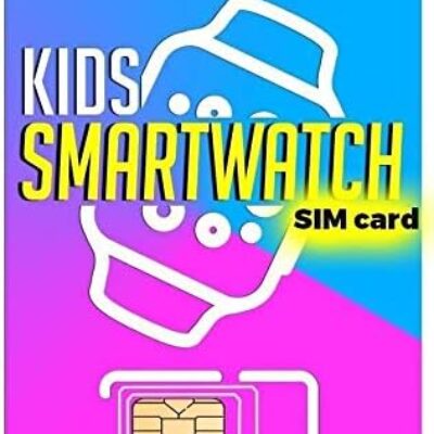 SpeedTalk Mobile Kids Smart Watch SIM Card for 4G LTE GSM Smartwatches and Wearables – 12 Months Service