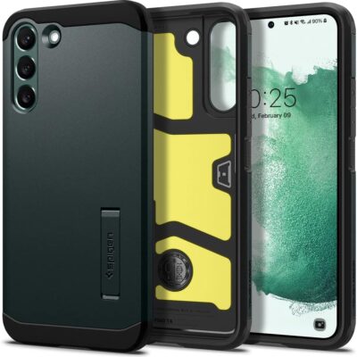 Spigen Tough Armor Designed for Galaxy S22 Case (2022) – Abyss Green