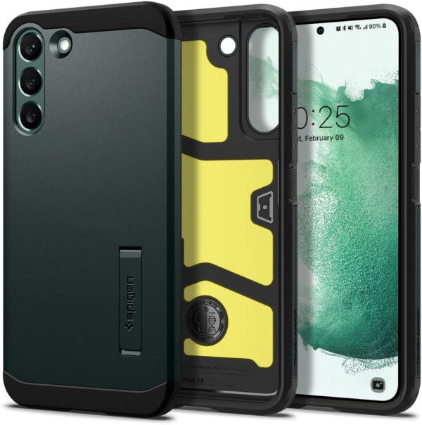 Spigen Tough Armor Designed for Galaxy S22 Case (2022) - Abyss Green