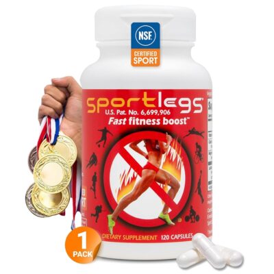 SPORTLEGS Fast Fitness Boost Pre Workout Lactic Acid Supplement, Sports Endurance Fuel – NSF Certified for Sport,120-Capsule Bottle, Pack of 1