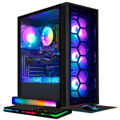 STGAubron Gaming Desktop PC, GeForce GTX 1660 Super 6G GDDR6, Intel Core i7 3.4G up to 3.9G, 32G RAM, 1T SSD, 600M WiFi, BT 5.0, RGB Fan x 6, RGB Mouse Pad, RGB BT Sound Bar,…