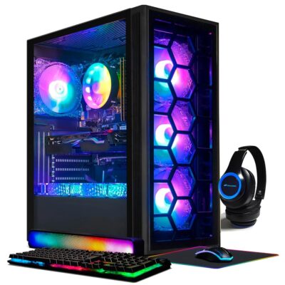 STGAubron Gaming Desktop PC, GeForce RTX 2060 Super 8G GDDR6, Intel Core i7 3.4G up to 3.9G, 32G, 1TB SSD, WiFi, BT 5.0, RGB Mouse Pad, RGB BT Sound Bar, RGB BT Headset Mic,…