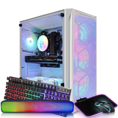 STGAubron Gaming Desktop PC, Radeon RX 5700 8G GDDR6, Intel Core i7 3.4G up to 3.9G, 32G RAM, 1T SSD,600M WiFi, BT 5.0, RGB Fan x 6, RGB Mouse Pad, RGB BT Sound Bar, Windows 10…