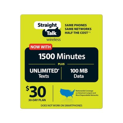 Straight Talk $30 30 Day Service Card (Basic phones only; No smartphones)