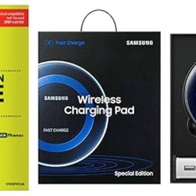 Straight Talk Samsung Galaxy S10 Plus SM-G975U – 128GB – Prism Blue (Unlocked) Bundle with Samsung Charging Pad & Installed Armor Suit Screen Protector Bundle …