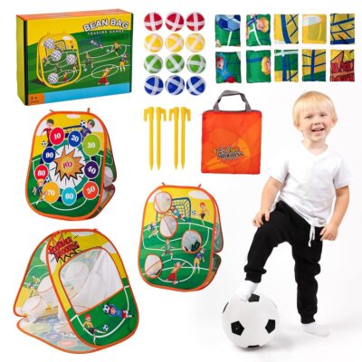 Sundaymot Bean Bag Toss Game, Kids Throwing Game Kit, 3 in 1 Darts Toys for Kids, Sand Bag Throw, Carnival Games Indoor and Outdoor Party Games