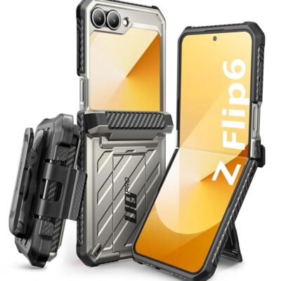 SUPCASE for Samsung Galaxy Z Flip 6 Case with Stand & Belt-Clip (Unicorn Beetle Pro), [Hinge Protection] [Front Screen Protector] Full Body Rugged Protective Phone Case for…