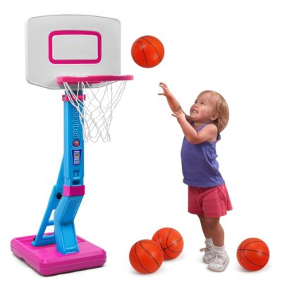 SUPER JOY Toddler Basketball Hoop Height Adjustable Kids Basketball Hoop for Indoor Outdoor Play Portable Basketball Goal Poolside Basketball Hoop for Swimming Pool Basketball…