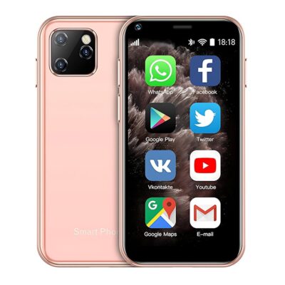 Super Small Mini Smartphone 3G Dual SIM Mobile Phone 2GB RAM 16GB ROM Android 8.1 Unlocked Kids Phone Pocket Cellphone (Pink)