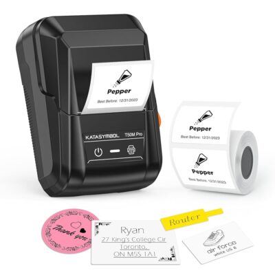 SUPVAN T50M Pro Bluetooth Label Maker Machine with Tape, Wide Waterproof Label, Versatile App with 40 Fonts and 450+ Icons, Inkless Labeler for Home, Kitchen, School, Office…