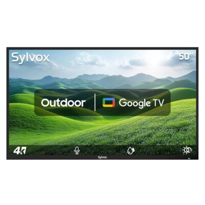 SYLVOX 50 Inch Outdoor Smart Television Weatherproof Google TV, 4K 700NIT High Brightness Temperature Resistant IP55 Waterproof TVs, Anti-Scratch Anti-Glare, Suitable for…