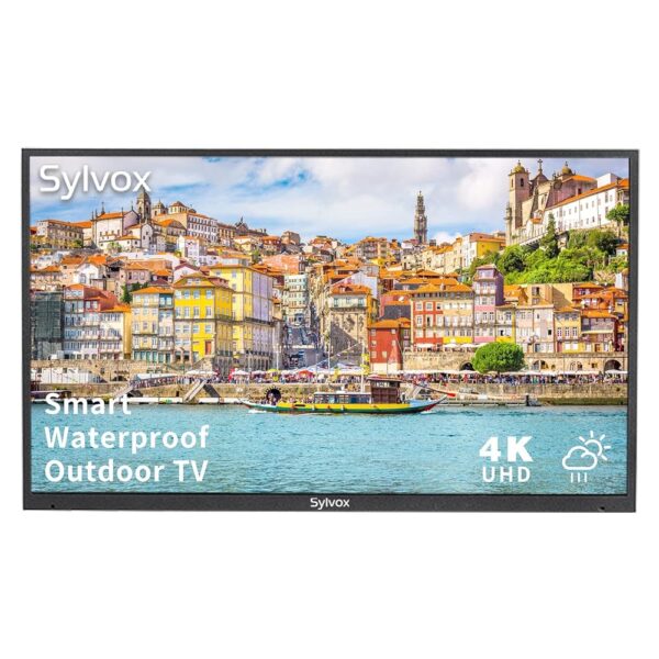 SYLVOX 55 inch Outdoor TV, Outdoor Smart Television Compatible with Google TV, 4K UHD Waterproof Built-in Dual Speakers Support Bluetooth & WiFi, 1000nits Suitable for Partial...