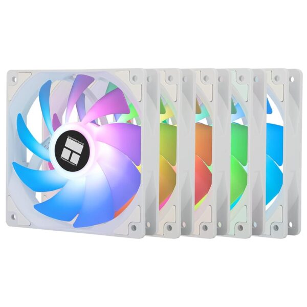 Thermalright TL-C12CW-S X5 CPU Fan 120mm ARGB Case Cooler Fan, 4pin PWM Silent Computer with S-FDB Bearing Included, up to 1550RPM Cooling Fan（5 Quantities）