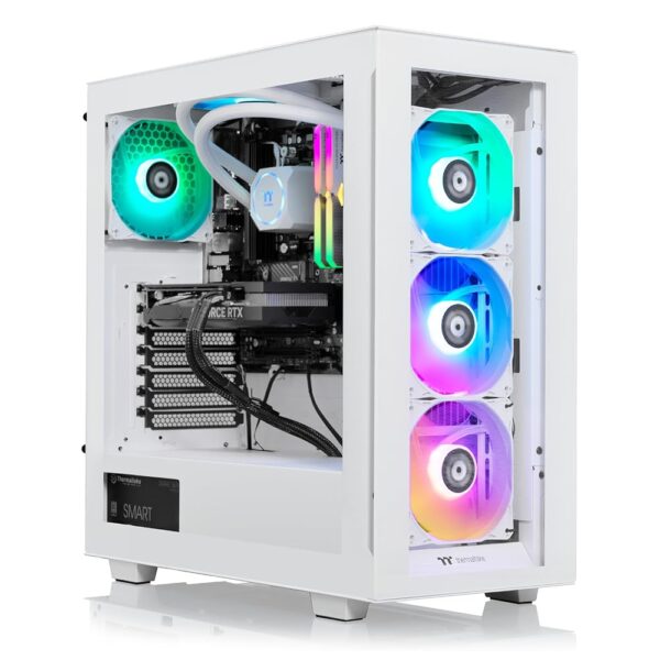 Thermaltake LCGS View 460 Gaming Desktop (AMD Ryzen™ 5 7600X, 32GB 5600MT/s DDR5 RGB Memory, NVIDIA® GeForce RTX™ 4060, 1TB NVMe M.2, WiFi, Windows 11) V35S-B650-460-LCS,Black