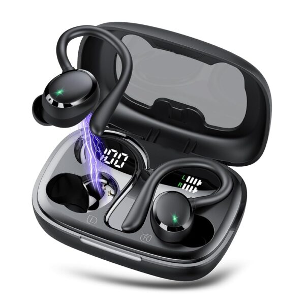 Tiksounds Wireless Earbuds, Bluetooth 5.3 Headphones, 72Hrs Deep Bass Ear Buds with Earhook, Bluetooth Earbuds with 4 ENC Noise Canceling Mic, LED Display Earphones, IP7...