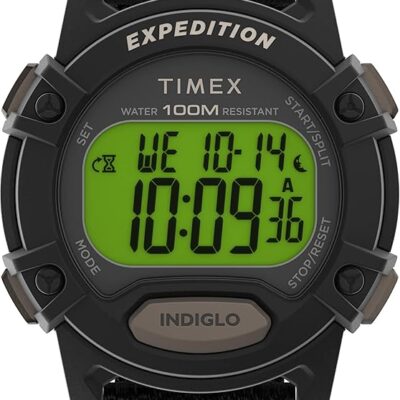 Timex Men’s Expedition CAT 41mm Watch – Black Strap Digital Dial Black Case