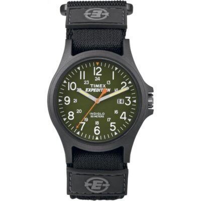 Timex Men’s TW4B00100 Expedition Acadia Green/Black Fast Wrap Velcro Strap Watch