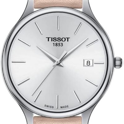 Tissot Womens Bella Ora 316L Stainless Steel case Quartz Watch, Beige, Leather, 16 (T1032101603101)