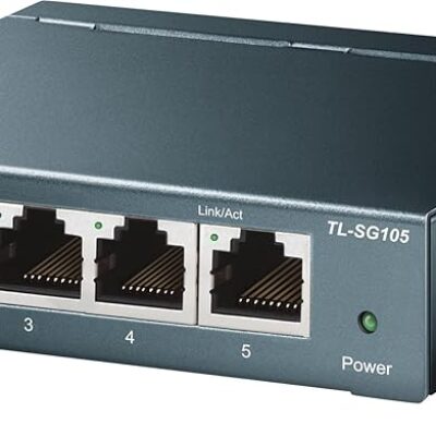 TP-Link TL-SG105, 5 Port Gigabit Unmanaged Ethernet Switch, Network Hub, Ethernet Splitter, Plug & Play, Fanless Metal Design, Shielded Ports, Traffic Optimization,Navy Blue