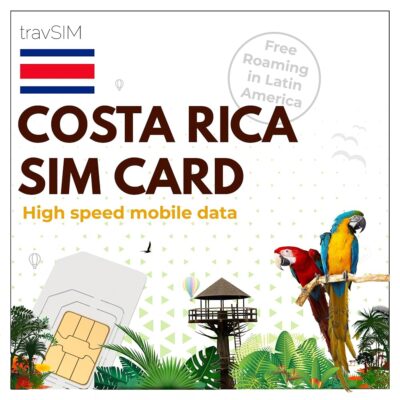 travSIM Costa Rica SIM Card | 10GB Mobile Data at 4G/5G speeds | Free Roaming in El Salvador, Guatemala, Nicaragua & Panama | Plan on Costa Rica SIM Card is Valid for 30 Days