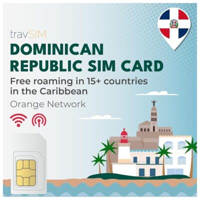 travSIM Dominican Republic SIM Card | Orange Network | 10 GB Mobile Data | Hotspot Available | Free Roaming in 15+ Countries The Caribbean | Plan is Valid for 14 Days