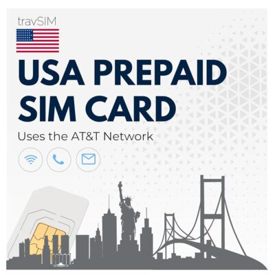 travSIM Prepaid SIM Card USA | Uses The AT&T Network | 30GB Mobile Data at 4G/5G speeds | US SIM Card has Unlimited National Calls & Texts | US Mobile SIM Card 30 Days