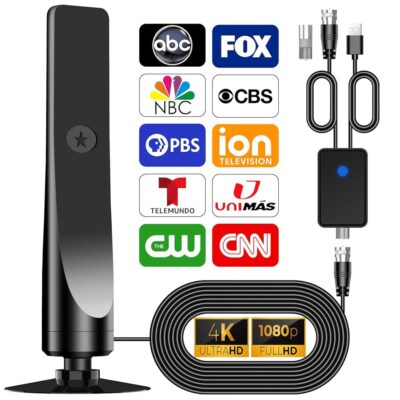 TV Antenna for Smart TV-TV Antenna Indoor 800+ Miles Range,TV Antenna for Local Channels,Digital Antenna for Smart tv Indoor, 4K 1080P Ultra HD Channel TV Antenna with Amplifier…