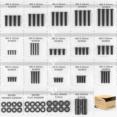 TV Mount Screws Universal TV Installation Hardware Kit Includes M4 M5 M6 M8 TV Sets Screws and Spacers for Samsung, Vizio, LG, TCL, Sony, Sharp, Philips, Panasonic & More Up to…