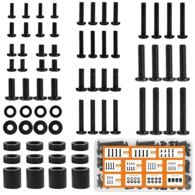 Universal TV Mounting Hardware Screw Kit Set with Box – M4 M5 M6 M8 Screws and Washers Spacers, Replacement Screws for TV VESA Mounting, Fits Most TV/Monitor up to 80 inch