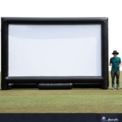 Upgraded Airtight PVC Inflatable Movie Projector Screen 19ft- Outdoor Movie Screen – No Need to Keep Inflating – Supports Front and Rear Projection