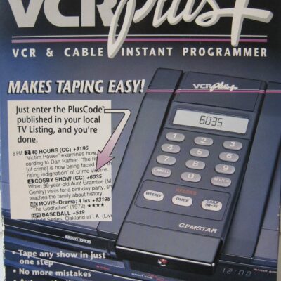 VCR PLUS, INSTANT PROGRAMMER BY GEMSTAR