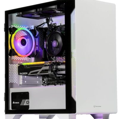 Velztorm Nix Custom Built Gaming Desktop PC Snow White (AMD Ryzen 5 5600X 6-Core, 64GB RAM, 4TB PCIe SSD, Radeon RX 6900 XT, 1xUSB 3.2, 3xUSB 3.0, 1xHDMI, Win 10 Home)