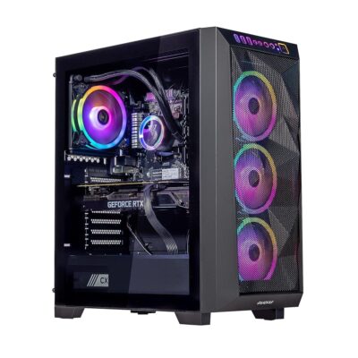 Velztorm Pilum Gaming Desktop PC (AMD Ryzen 7-5700X 8-Core, 32GB RAM, 1TB PCIe SSD + 1TB HDD (3.5), GeForce RTX 4060, HDMI, Display Port, USB 3.0, Black, Win 11 Home)