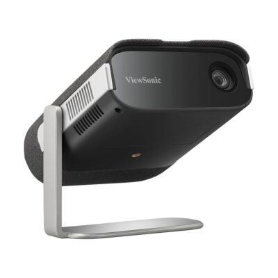 ViewSonic M1X Portable LED Projector with Smart Stand, Harman Kardon Speakers, Built-In Battery, H/V Keystone, 4 Corner Adjustment, Bluetooth, Wi-Fi, USB-C, Powered USB A